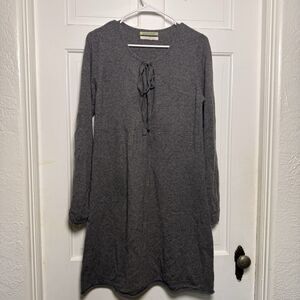 Velvet by Graham & Spencer 100% Cashmere Gray Sweater Dress Long Sleeve Sz M